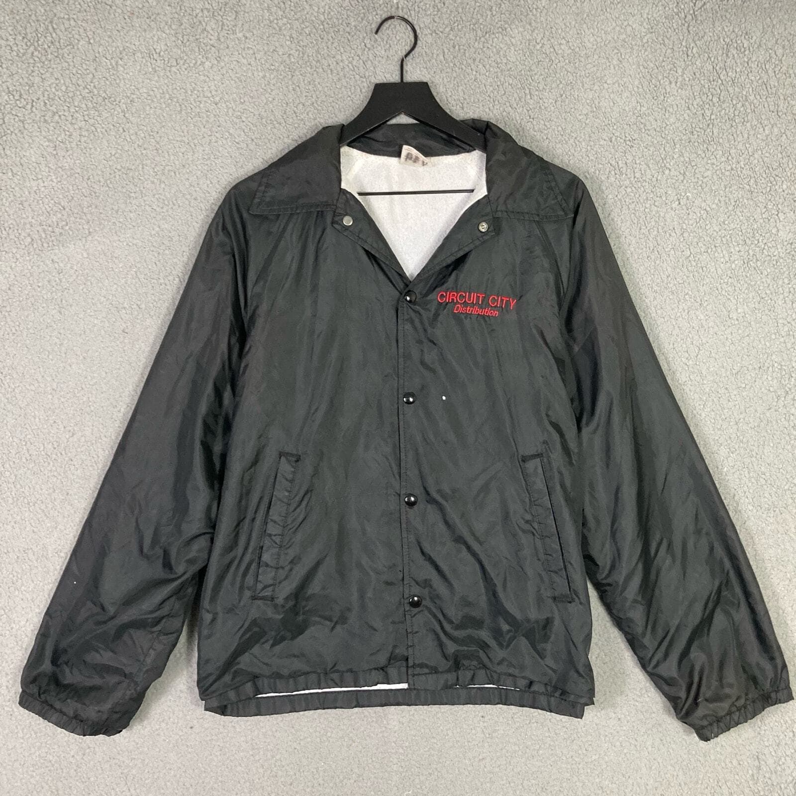 Vintage Circuit City Coach Jacket Red Nylon Unisex M Embroidered Logo Button - Thumbnail 5