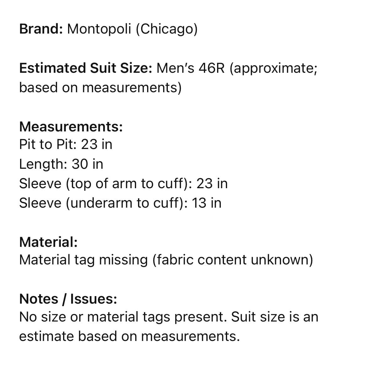Montopoli Chicago Gray Pinstripe Two Button Suit Jacket Men 48R Blazer - Thumbnail 2