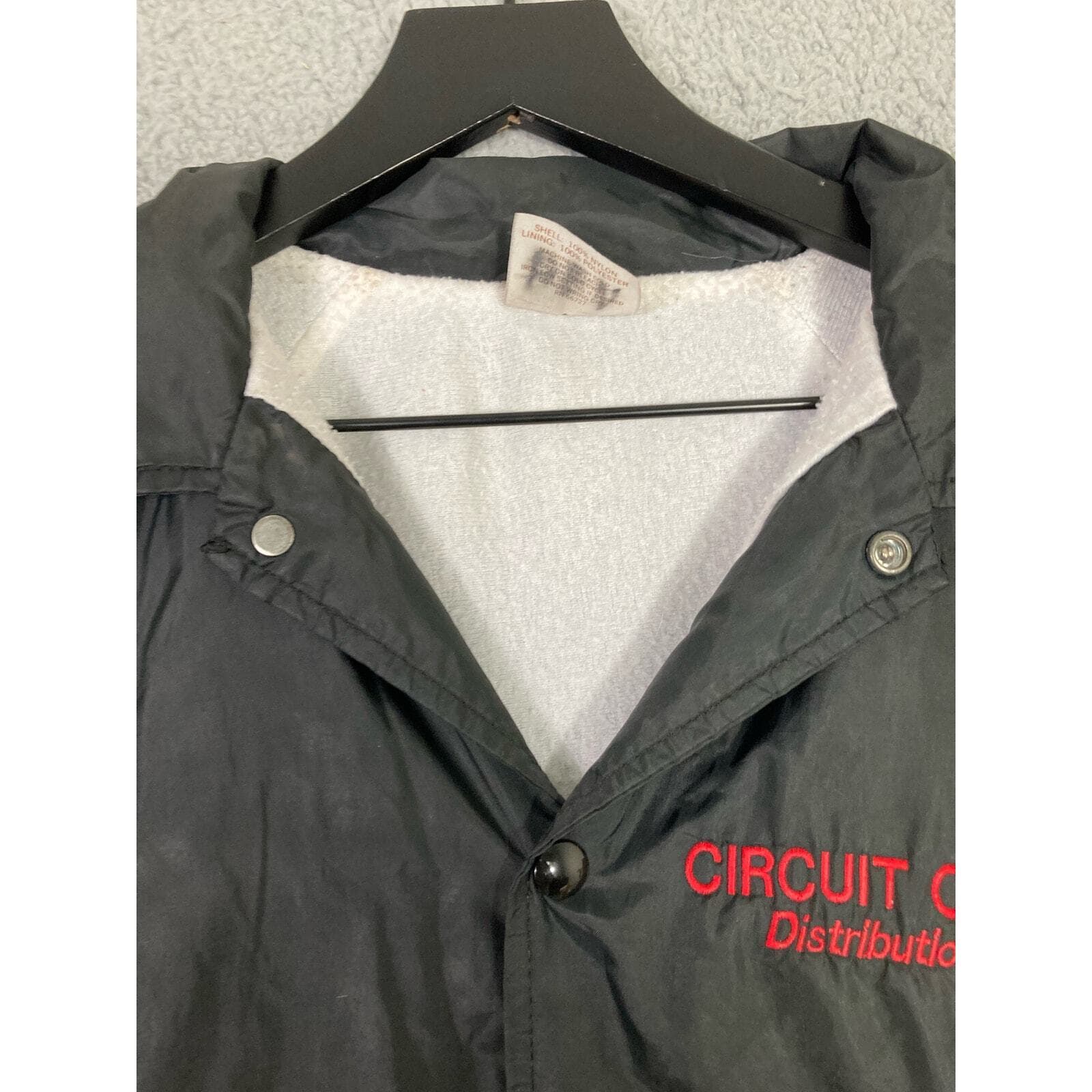 Vintage Circuit City Coach Jacket Red Nylon Unisex M Embroidered Logo Button - Thumbnail 10