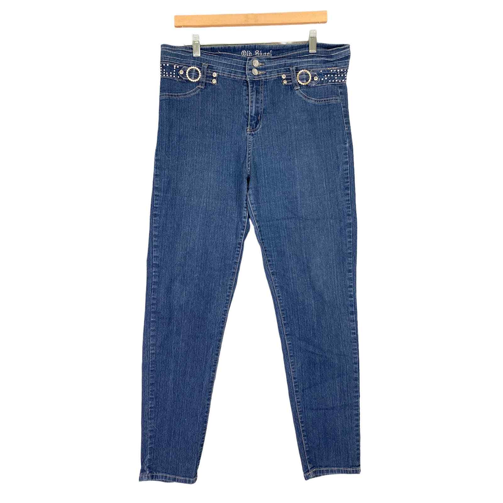 Women's Jeans Denim Old Skool Size 14 Classic Casual Vintage Style Trendy - Thumbnail 2