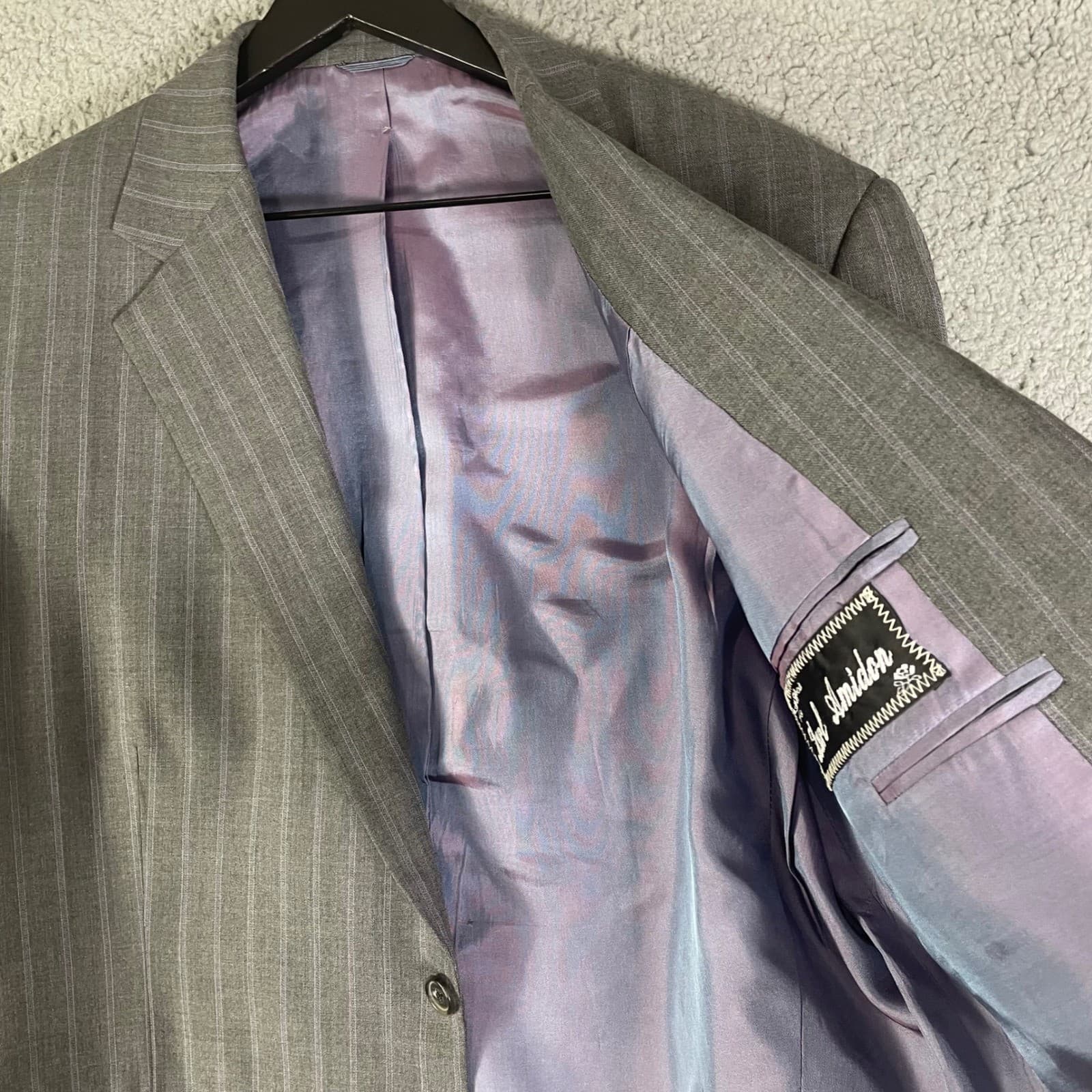 Montopoli Chicago Gray Pinstripe Two Button Suit Jacket Men 48R Blazer - Thumbnail 8