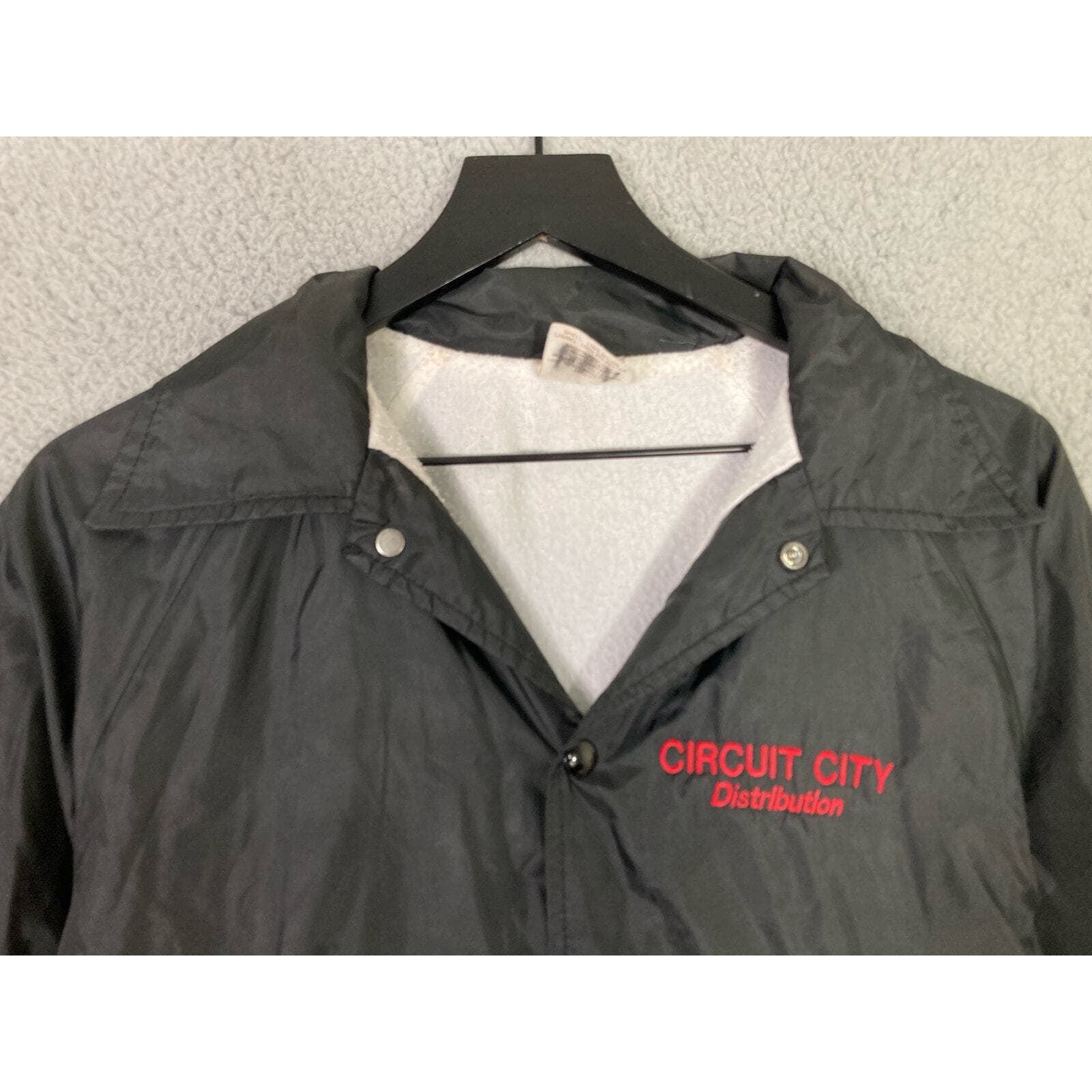 Vintage Circuit City Coach Jacket Red Nylon Unisex M Embroidered Logo Button - Thumbnail 8