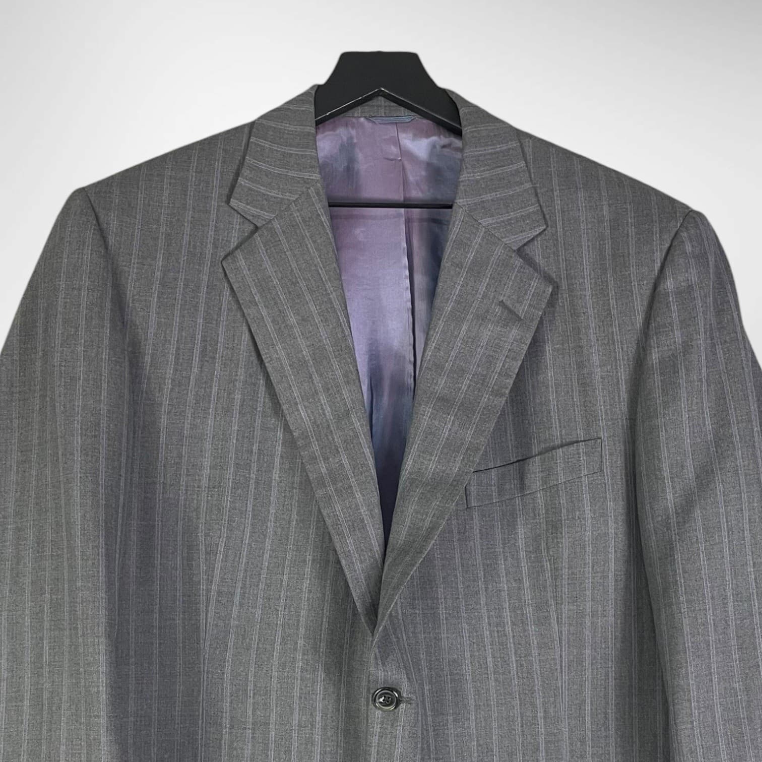 Montopoli Chicago Gray Pinstripe Two Button Suit Jacket Men 48R Blazer - Thumbnail 4