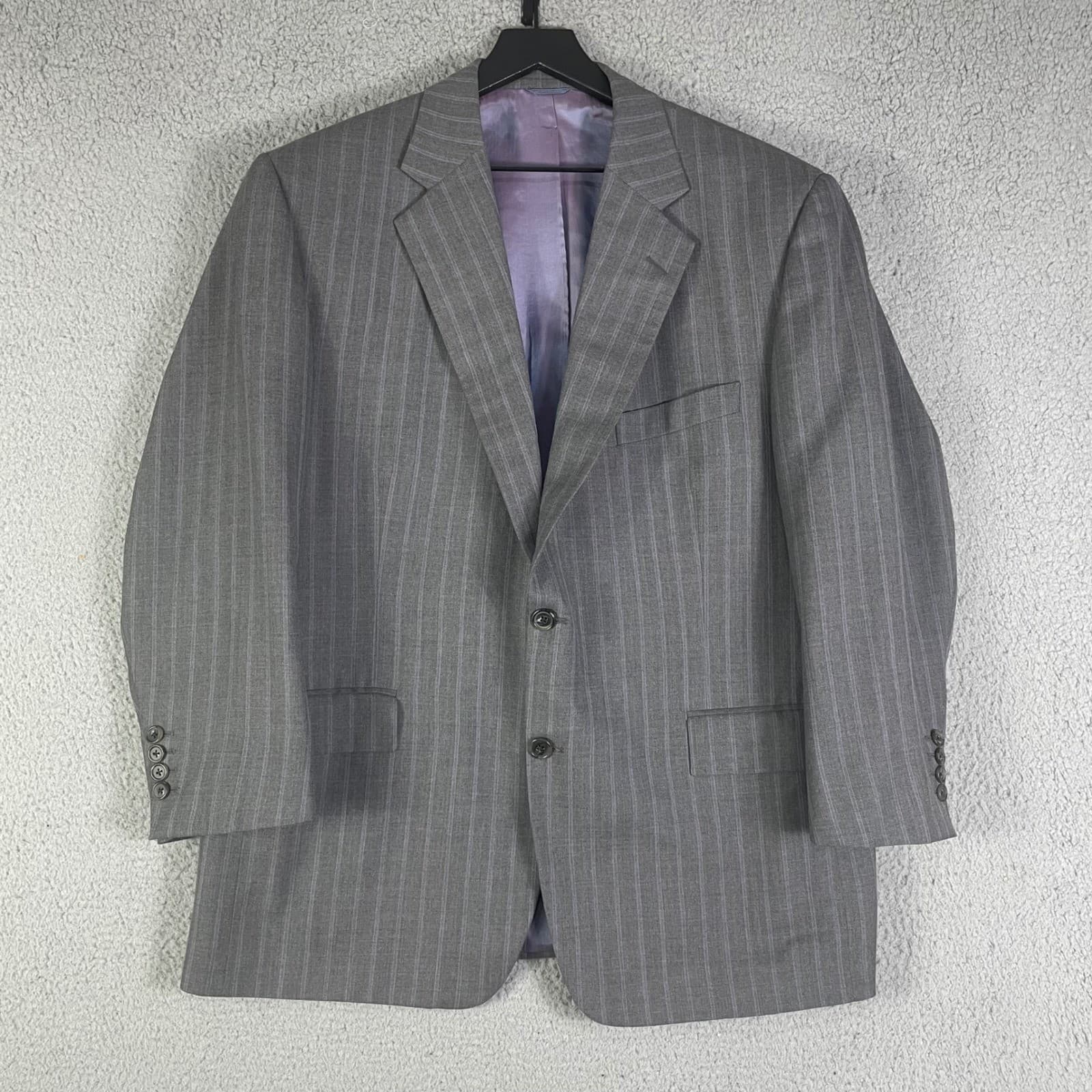 Montopoli Chicago Gray Pinstripe Two Button Suit Jacket Men 48R Blazer - Thumbnail 3