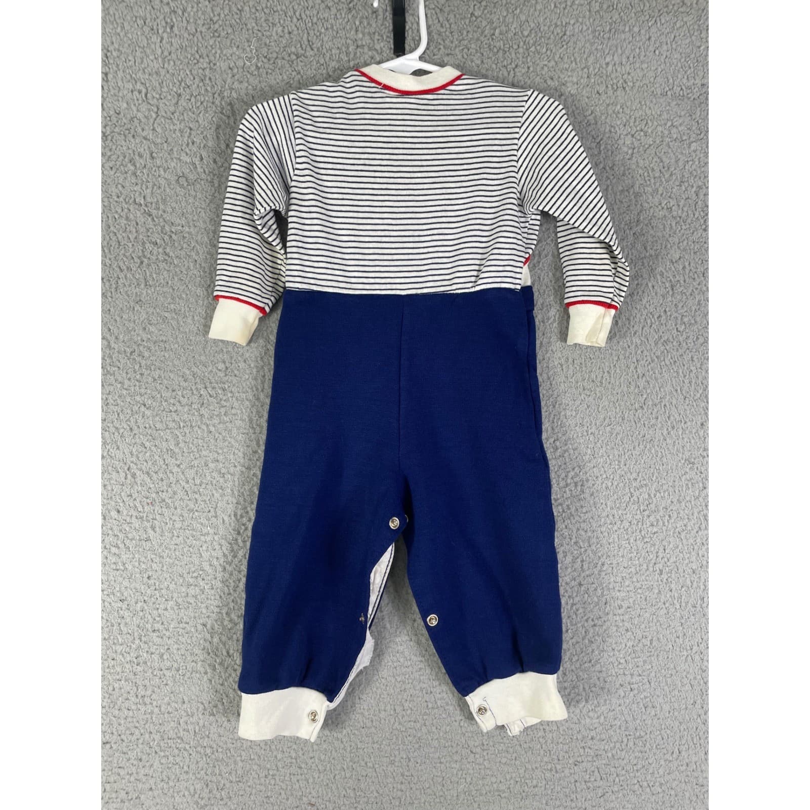 Vintage Baby Knit Romper USA Made Bear Overall Style One Piece 18 Months - Thumbnail 7