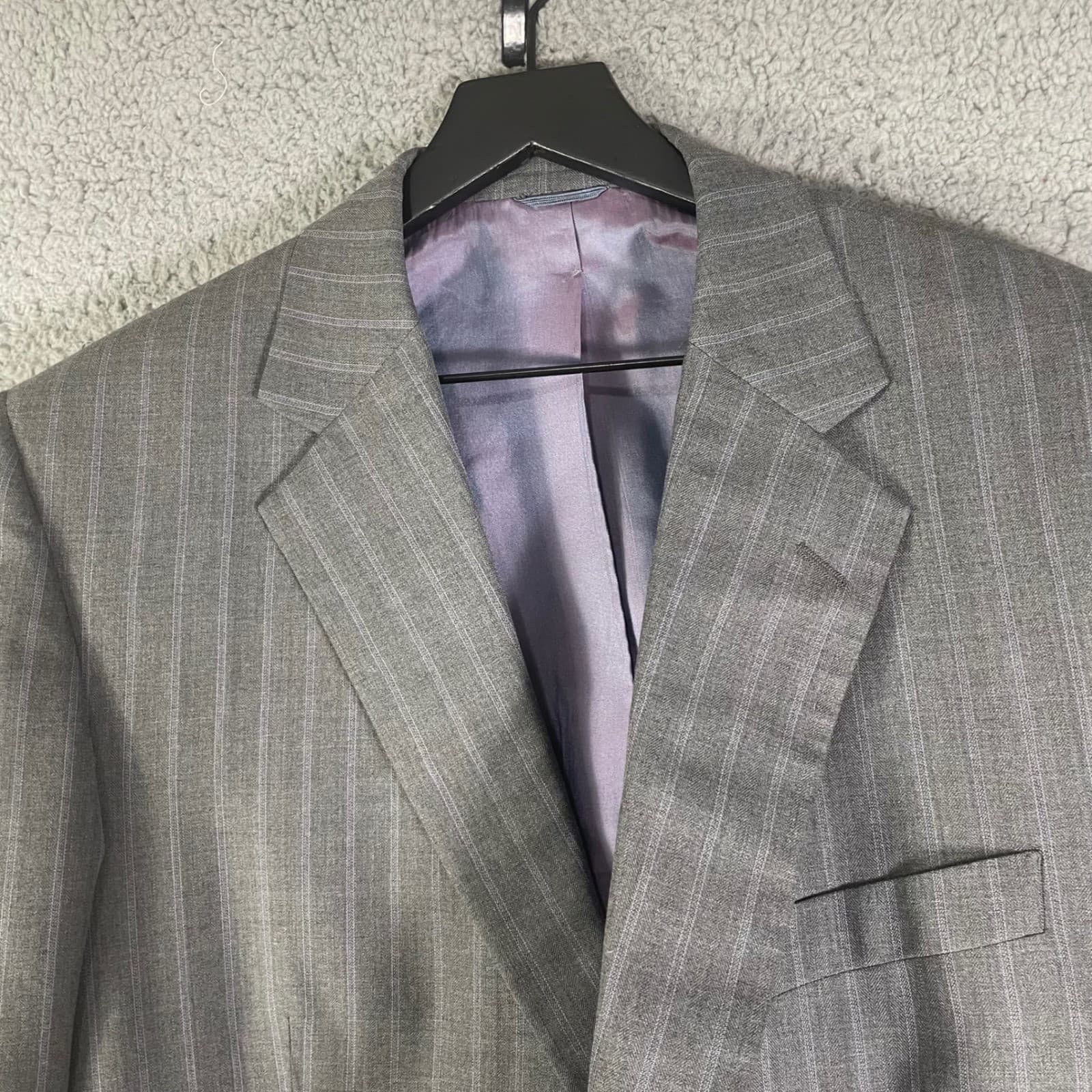 Montopoli Chicago Gray Pinstripe Two Button Suit Jacket Men 48R Blazer - Thumbnail 9