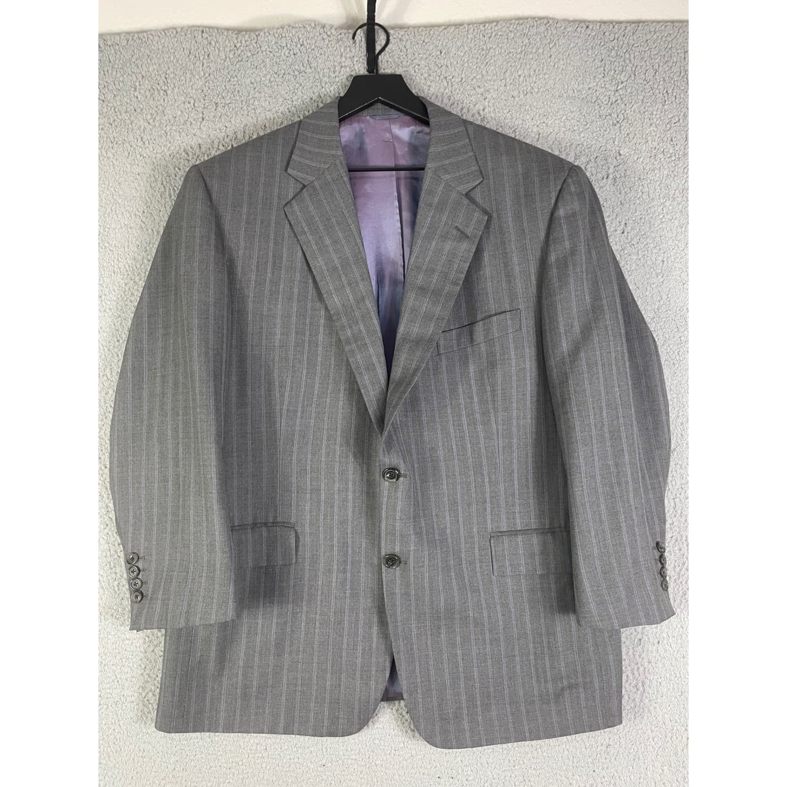 Montopoli Chicago Gray Pinstripe Two Button Suit Jacket Men 48R Blazer - Thumbnail 10