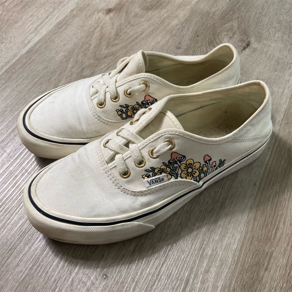 Vans Authentic SF Trippy Floral Mushroom Womens Size 7.5 Cream Sneakers Shoes - Thumbnail 2