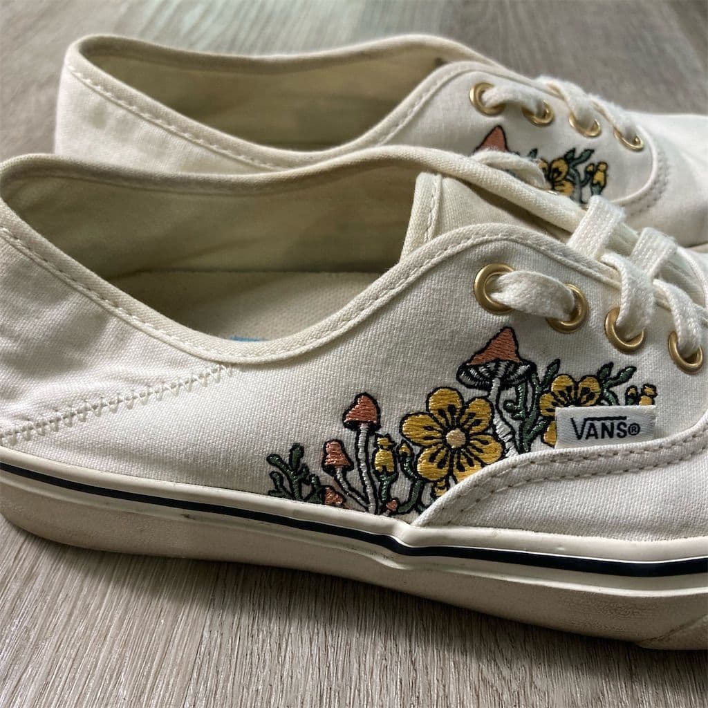 Vans Authentic SF Trippy Floral Mushroom Womens Size 7.5 Cream Sneakers Shoes - Thumbnail 4