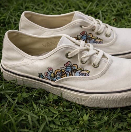 Vans Authentic SF Trippy Floral Mushroom Womens Size 7.5 Cream Sneakers Shoes - Thumbnail 5