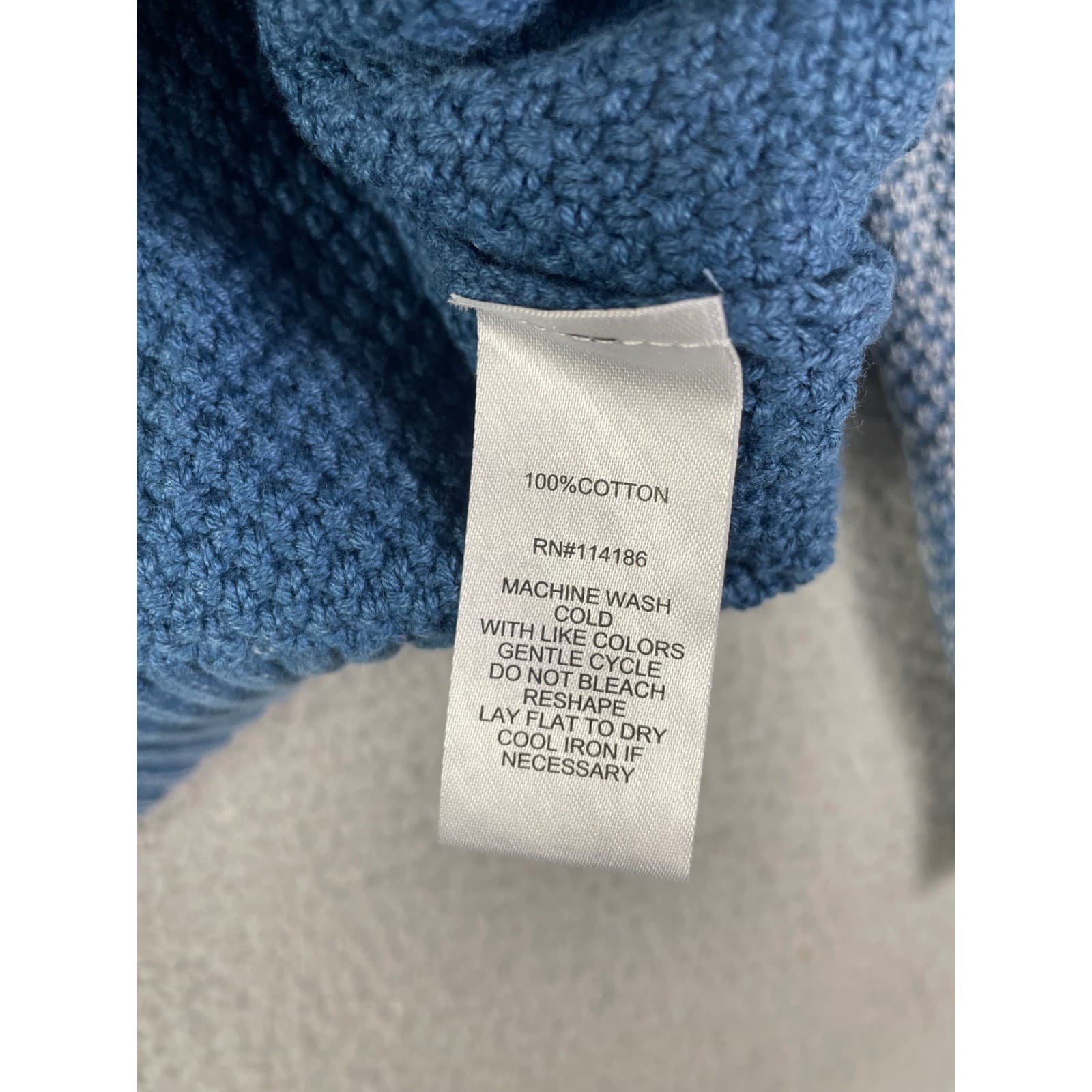 Thomas Sterling Mens Blue Textured Knit Crew Neck Sweater Size Small Cotton - Thumbnail 4