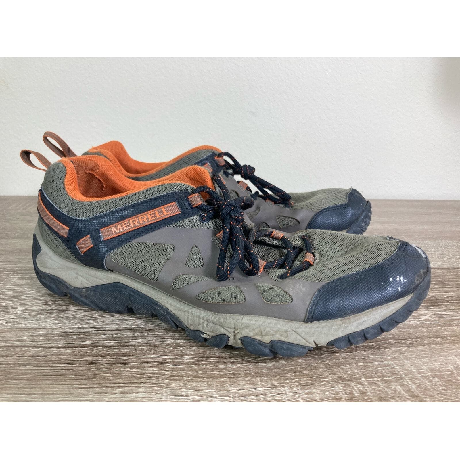 Merrell Hiking Shoes Boulder Burnt Orange Mens Size 10.5 Brown Running Outdoors - Thumbnail 7