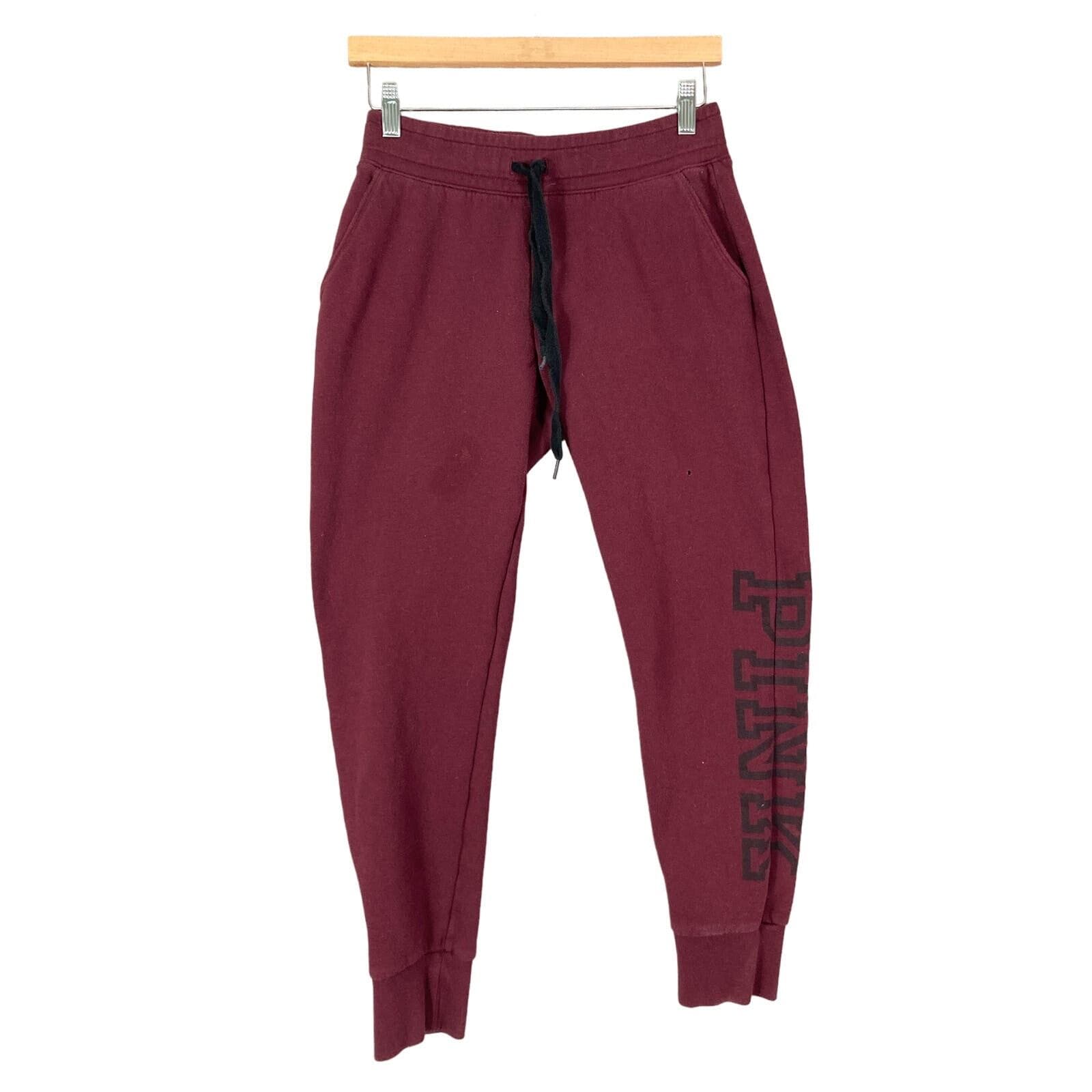 Victorias Secret PINK Everyday Lounge Skinny Jogger Pants Small Burgundy Maroon - Thumbnail 2
