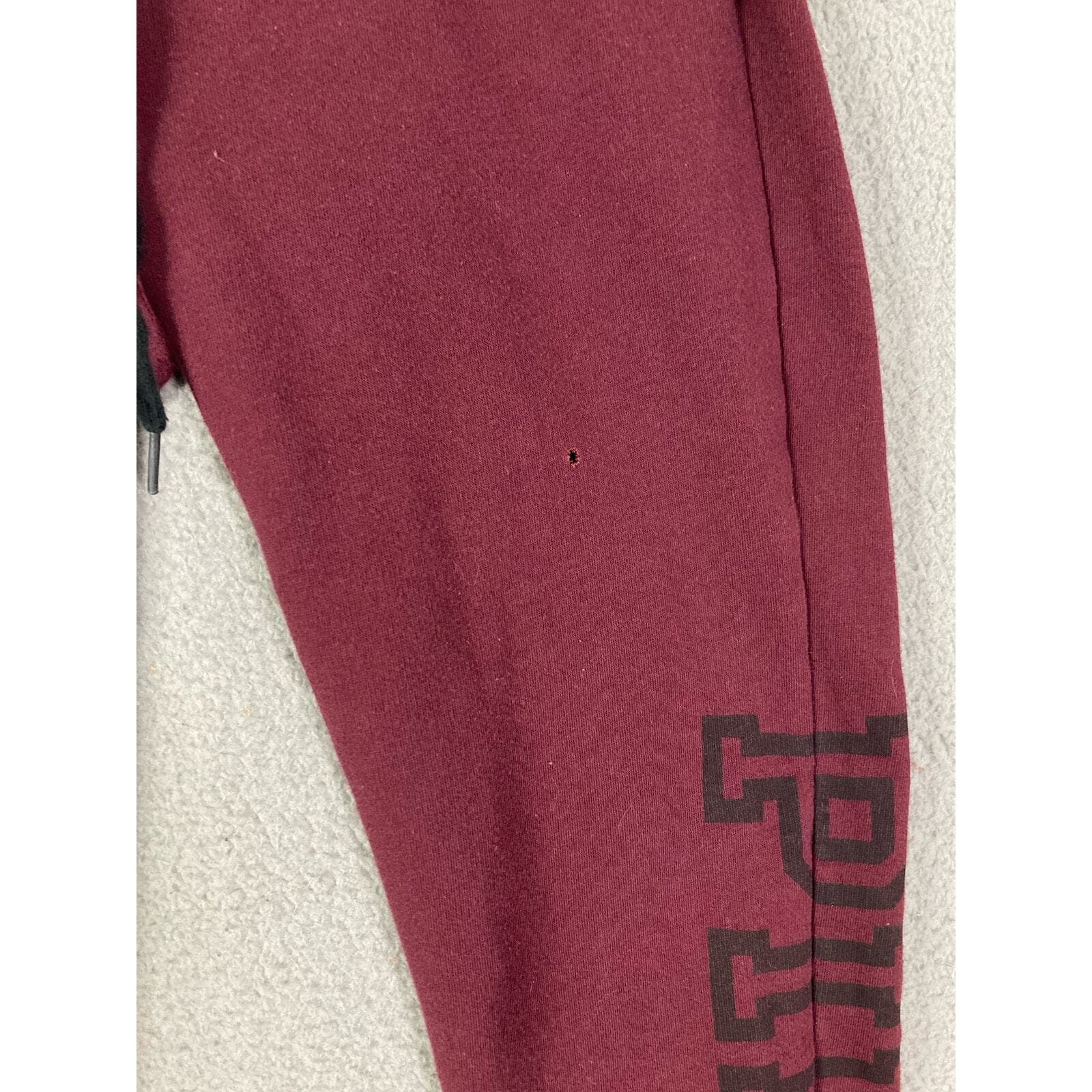 Victorias Secret PINK Everyday Lounge Skinny Jogger Pants Small Burgundy Maroon - Thumbnail 7