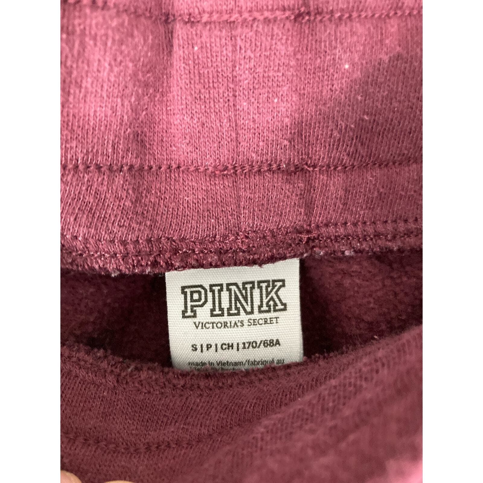 Victorias Secret PINK Everyday Lounge Skinny Jogger Pants Small Burgundy Maroon - Thumbnail 4