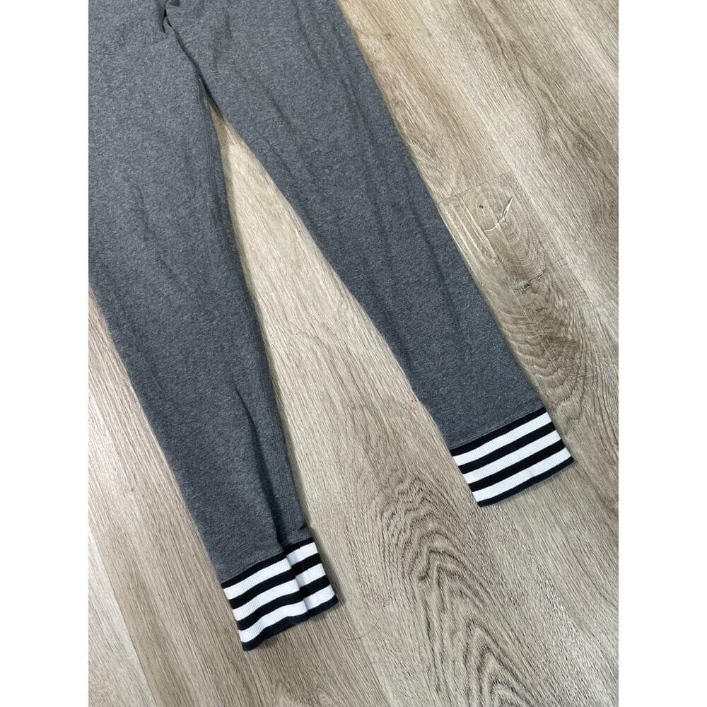 Adidas 3-Stripes Leggings Gray Cotton Blend Mid Rise Women's Medium Activewear - Thumbnail 7