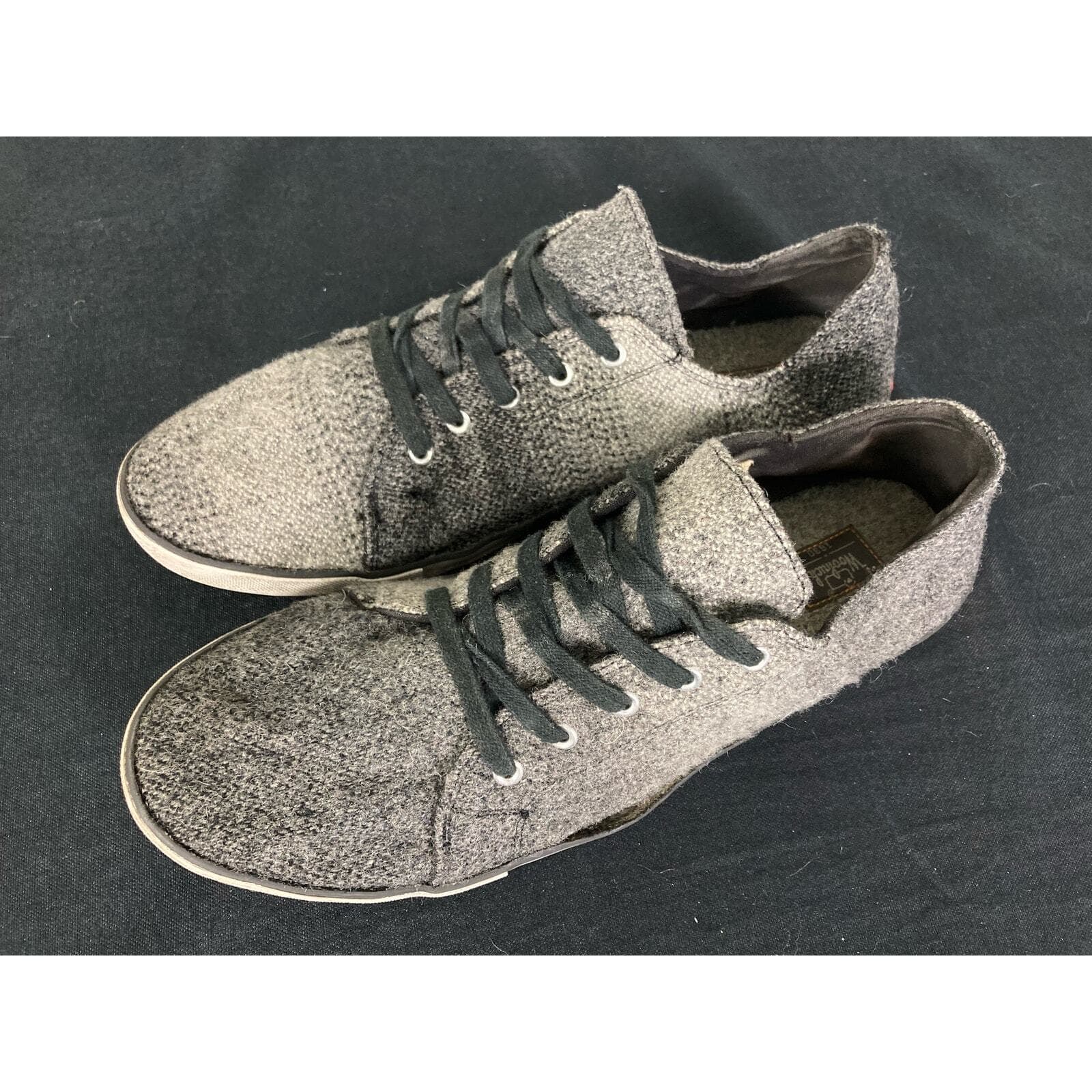 Woolrich Mens Low Top Sneakers Size 11 Gray Tweed Woolen Woven Lace Up Shoes M11 - Thumbnail 3