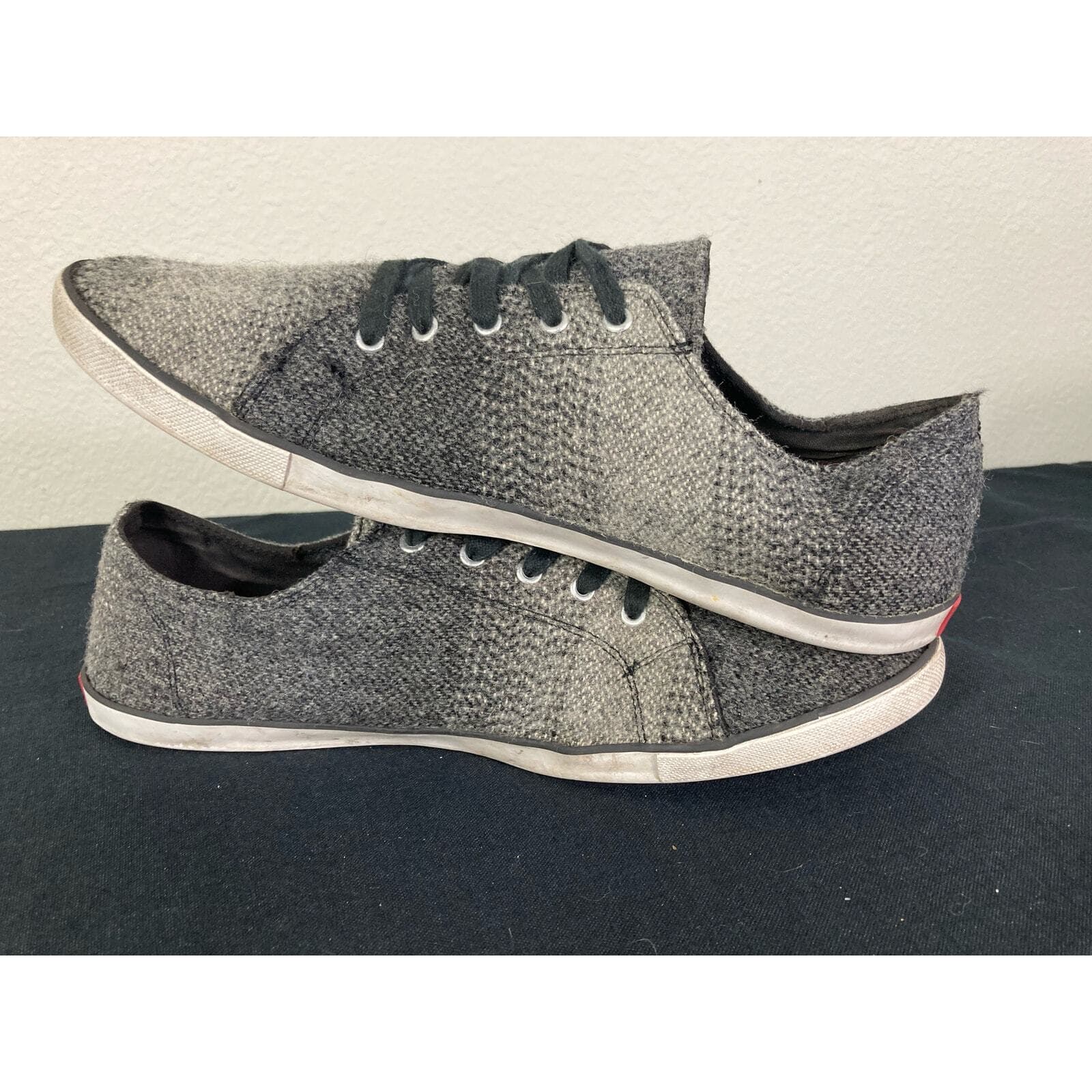 Woolrich Mens Low Top Sneakers Size 11 Gray Tweed Woolen Woven Lace Up Shoes M11 - Thumbnail 13