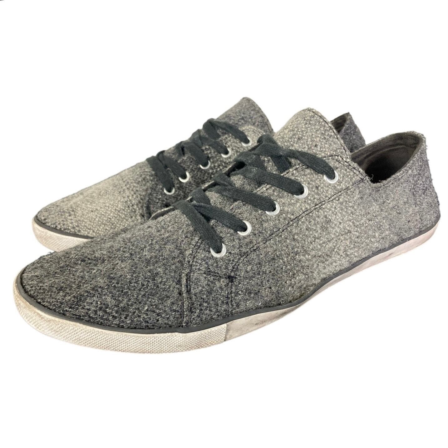 Woolrich Mens Low Top Sneakers Size 11 Gray Tweed Woolen Woven Lace Up Shoes M11 - Thumbnail 2