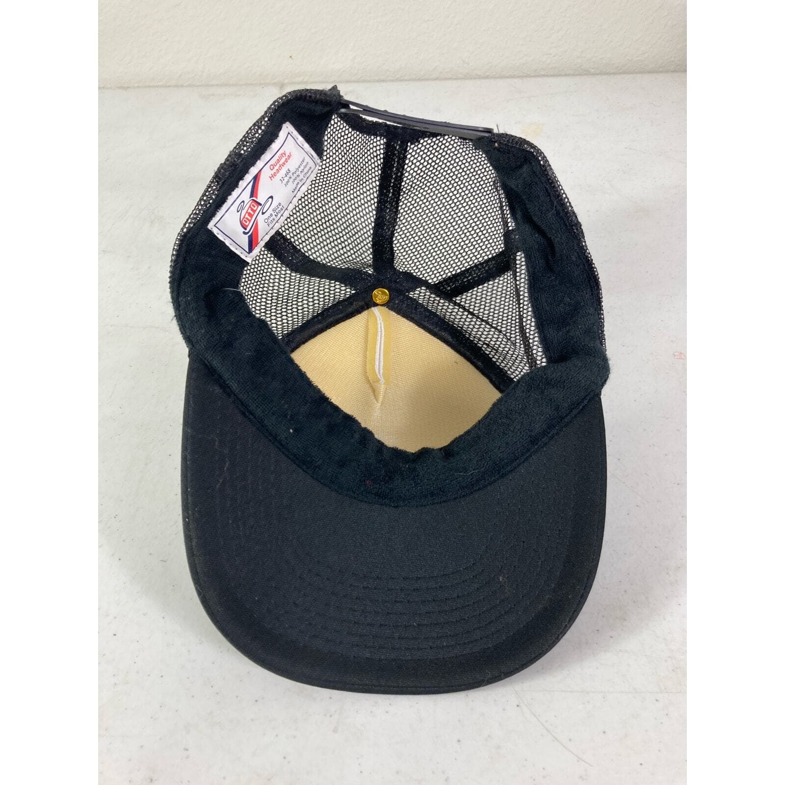Vintage Otto USBlanks Trucker Hat Snapback Mesh Cap Black White Made in USA 90s - Thumbnail 5