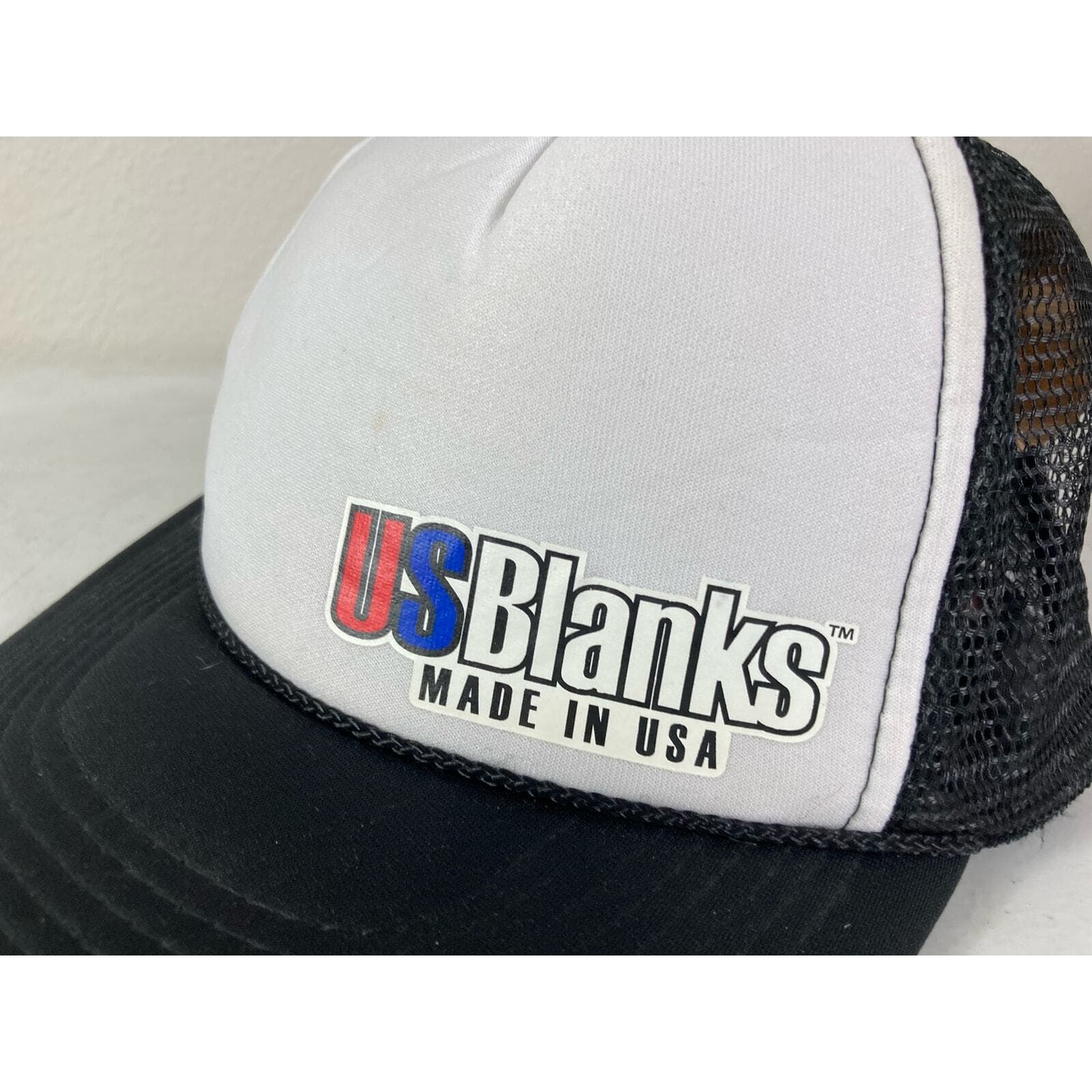 Vintage Otto USBlanks Trucker Hat Snapback Mesh Cap Black White Made in USA 90s - Thumbnail 6