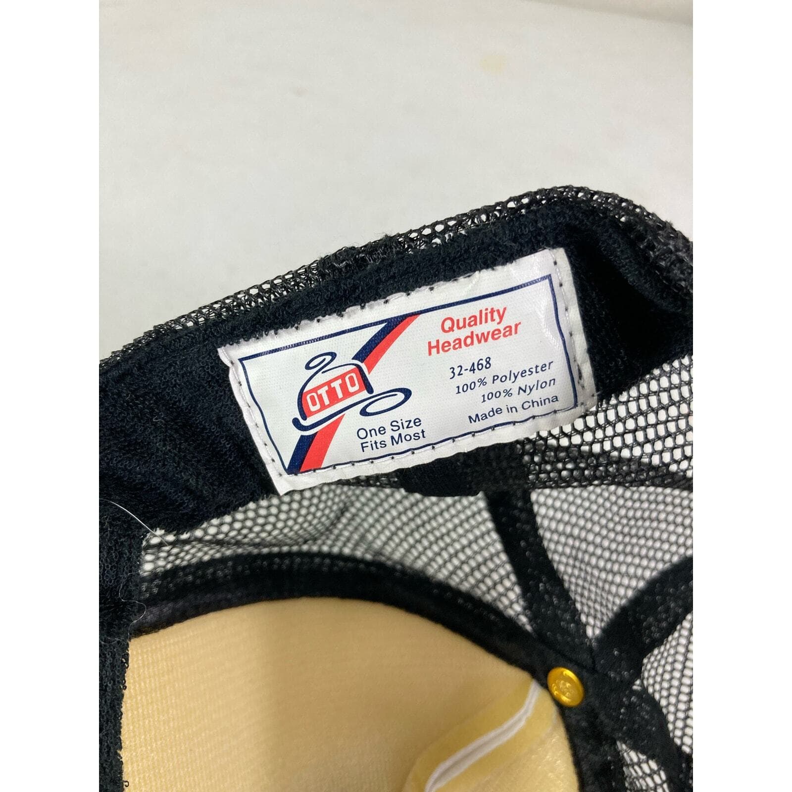 Vintage Otto USBlanks Trucker Hat Snapback Mesh Cap Black White Made in USA 90s - Thumbnail 8