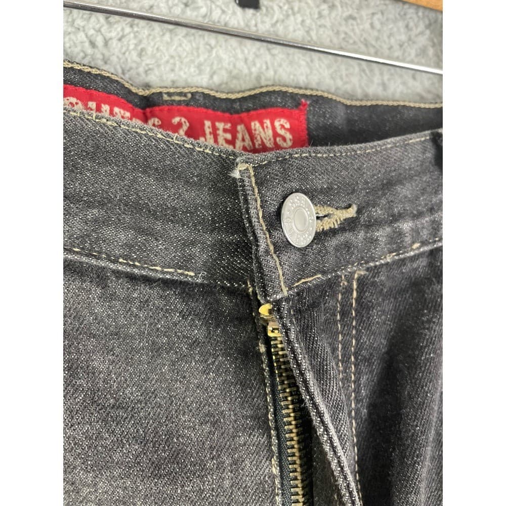 Vintage Guess Jeans Mens 40 Black Charcoal Relaxed Baggy Wide Leg Pants Denim - Thumbnail 12