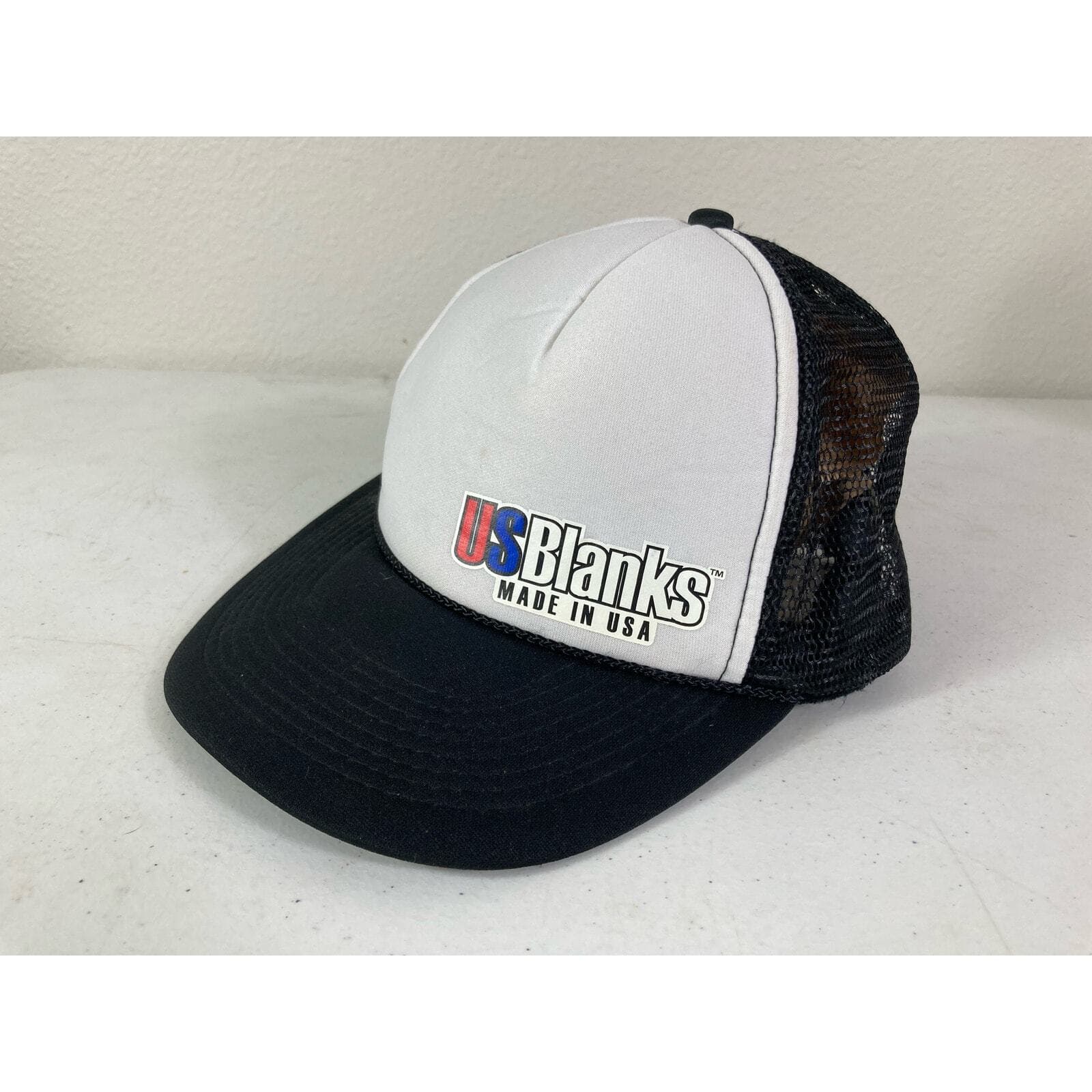 Vintage Otto USBlanks Trucker Hat Snapback Mesh Cap Black White Made in USA 90s - Thumbnail 3