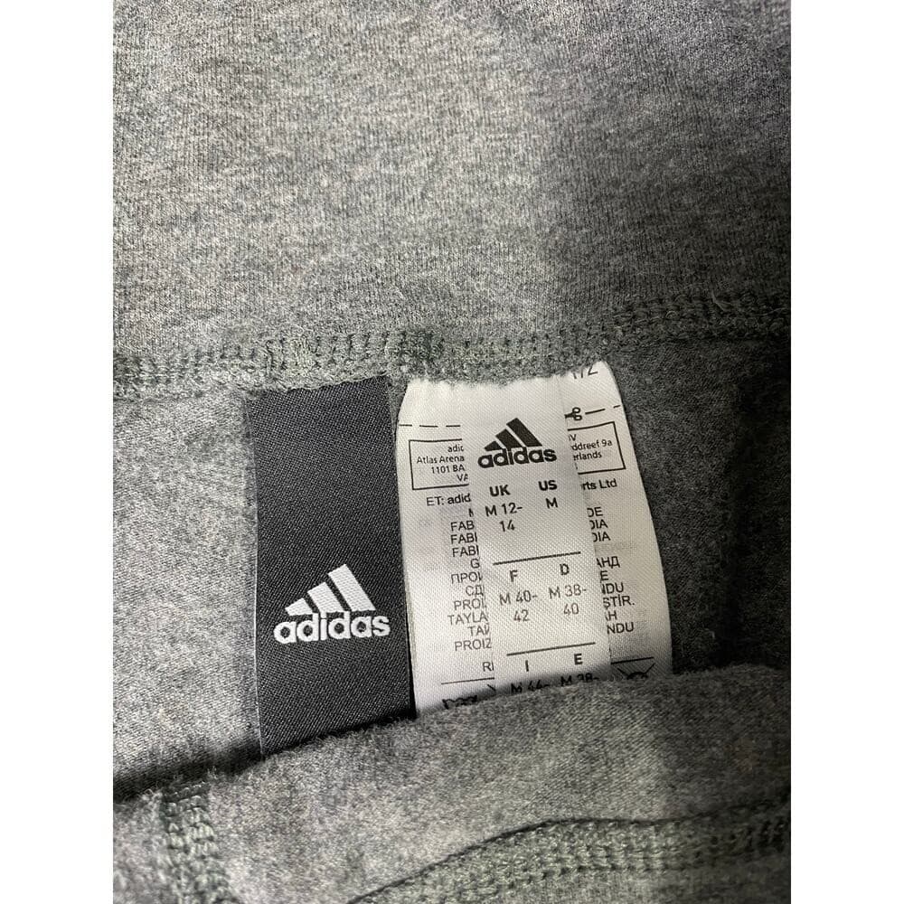 Adidas 3-Stripes Leggings Gray Cotton Blend Mid Rise Women's Medium Activewear - Thumbnail 3