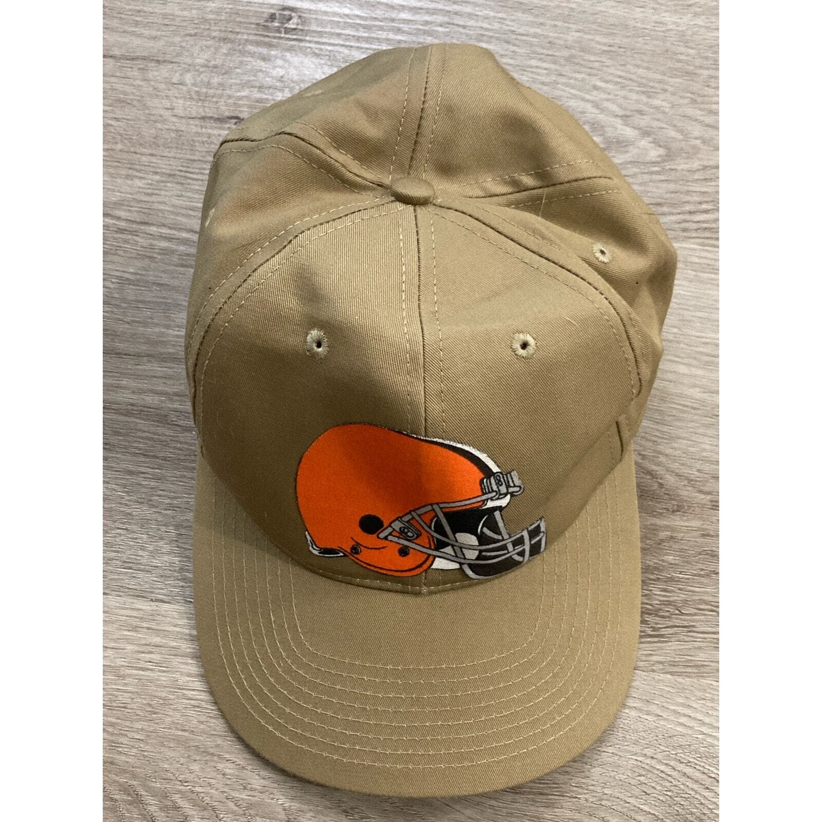 Vintage Cleveland Browns Snapback Hat Beige Flat Bill NFL Football Cap One Size - Thumbnail 9