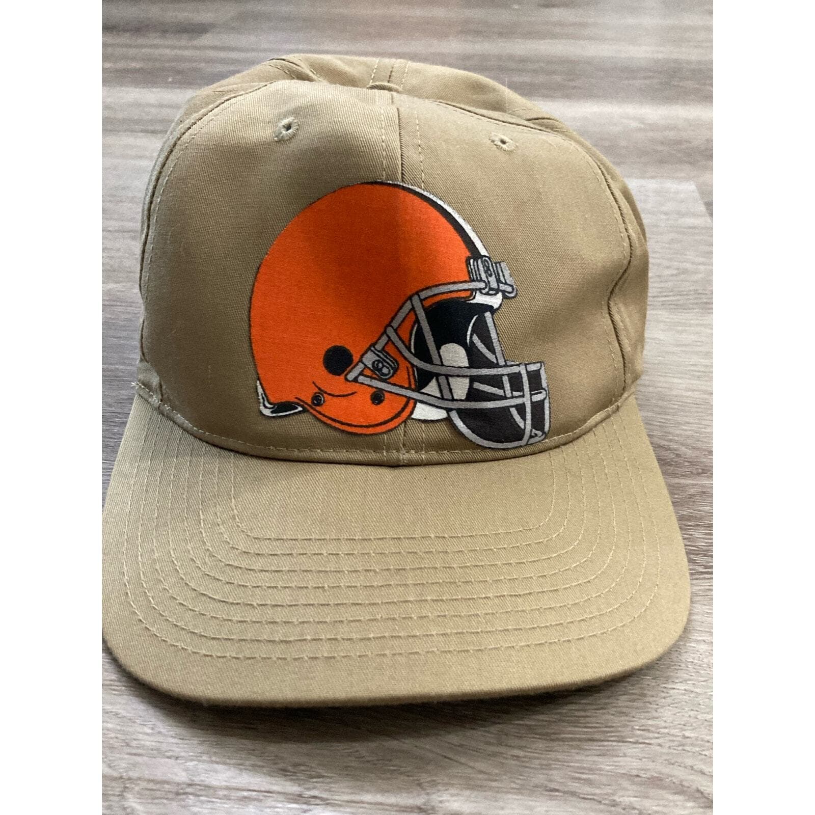 Vintage Cleveland Browns Snapback Hat Beige Flat Bill NFL Football Cap One Size - Thumbnail 3