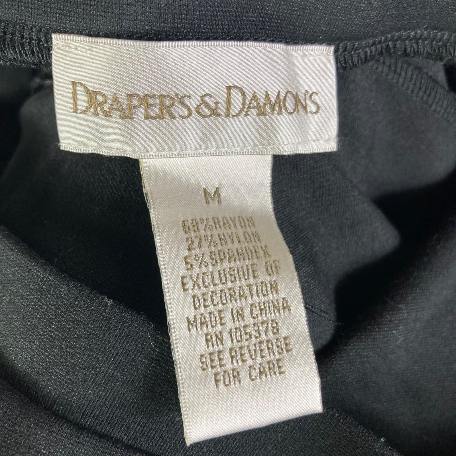 Vintage Draper's & Damon's Black Pencil Skirt Women's M Midi Classic Office - Thumbnail 2