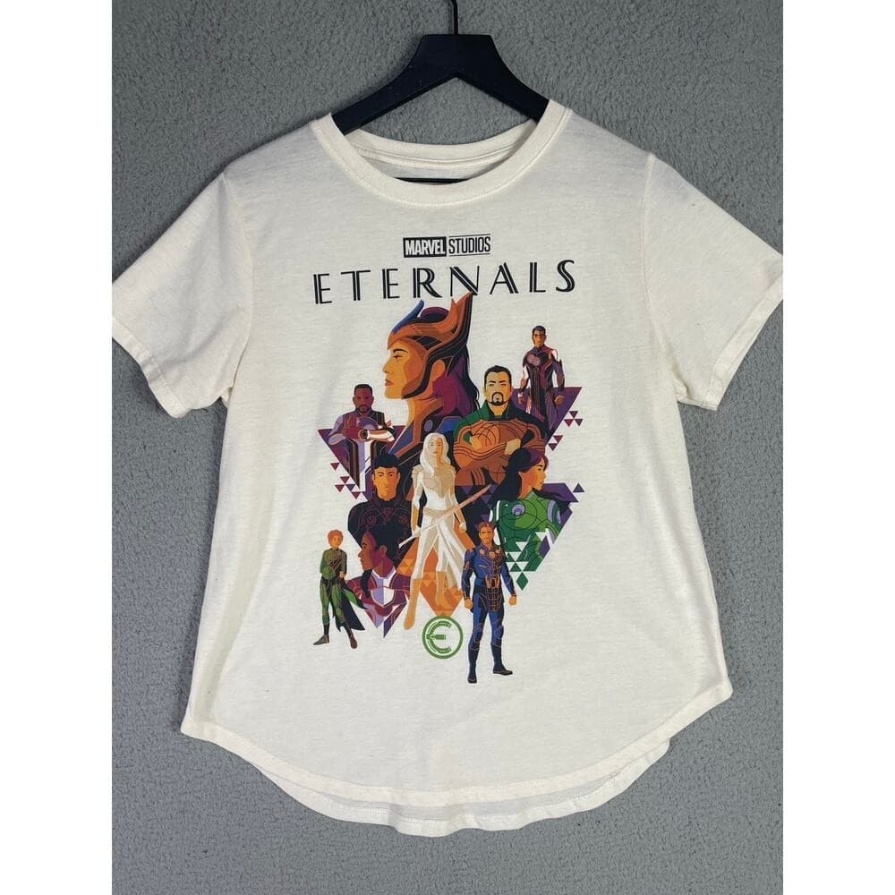 Marvel Studios Eternals Graphic T-Shirt Womens XL Cream Avengers Movie Tee - Thumbnail 2