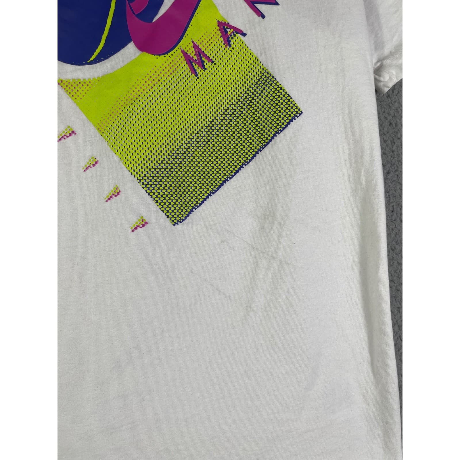 Jordan Jumpman Basketball Graphic T-Shirt Mens Small White Retro Neon Nike Tee - Thumbnail 9