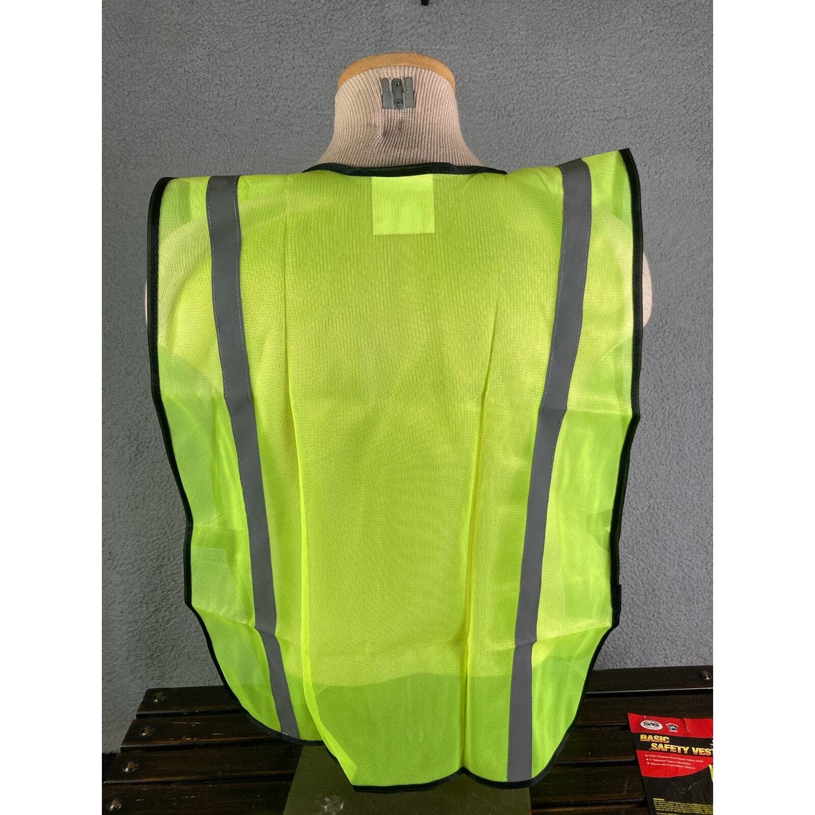Hi Vis Reflective Safety Vest Yellow SAS Workwear Pockets Construction Crew New - Thumbnail 5