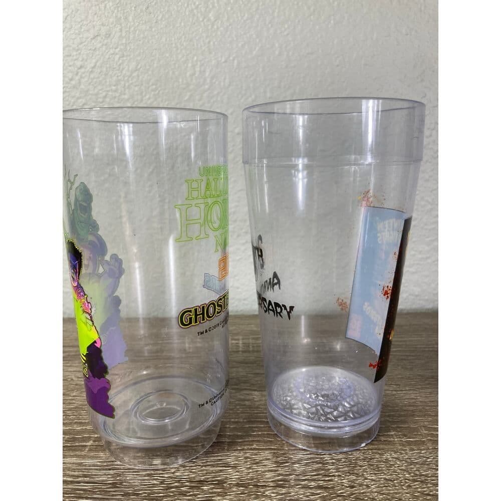 Universal Studios Halloween Horror Nights Ghostbusters Plastic Tumbler Cups Lot - Thumbnail 5