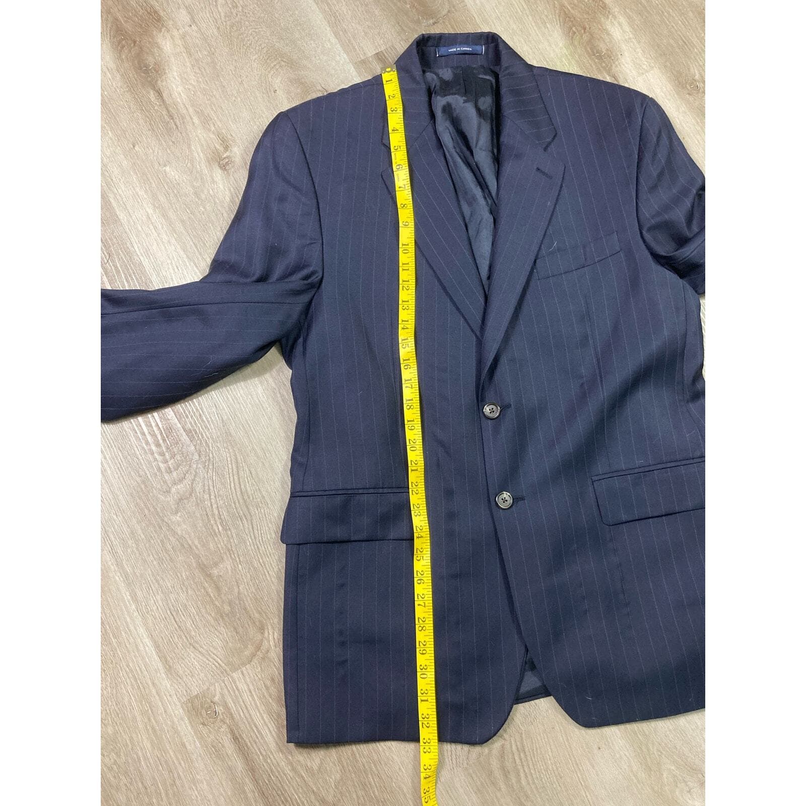 Lauren Ralph Lauren Navy Pinstripe Blazer Jacket Women’s 42R Lined Career Suit - Thumbnail 4