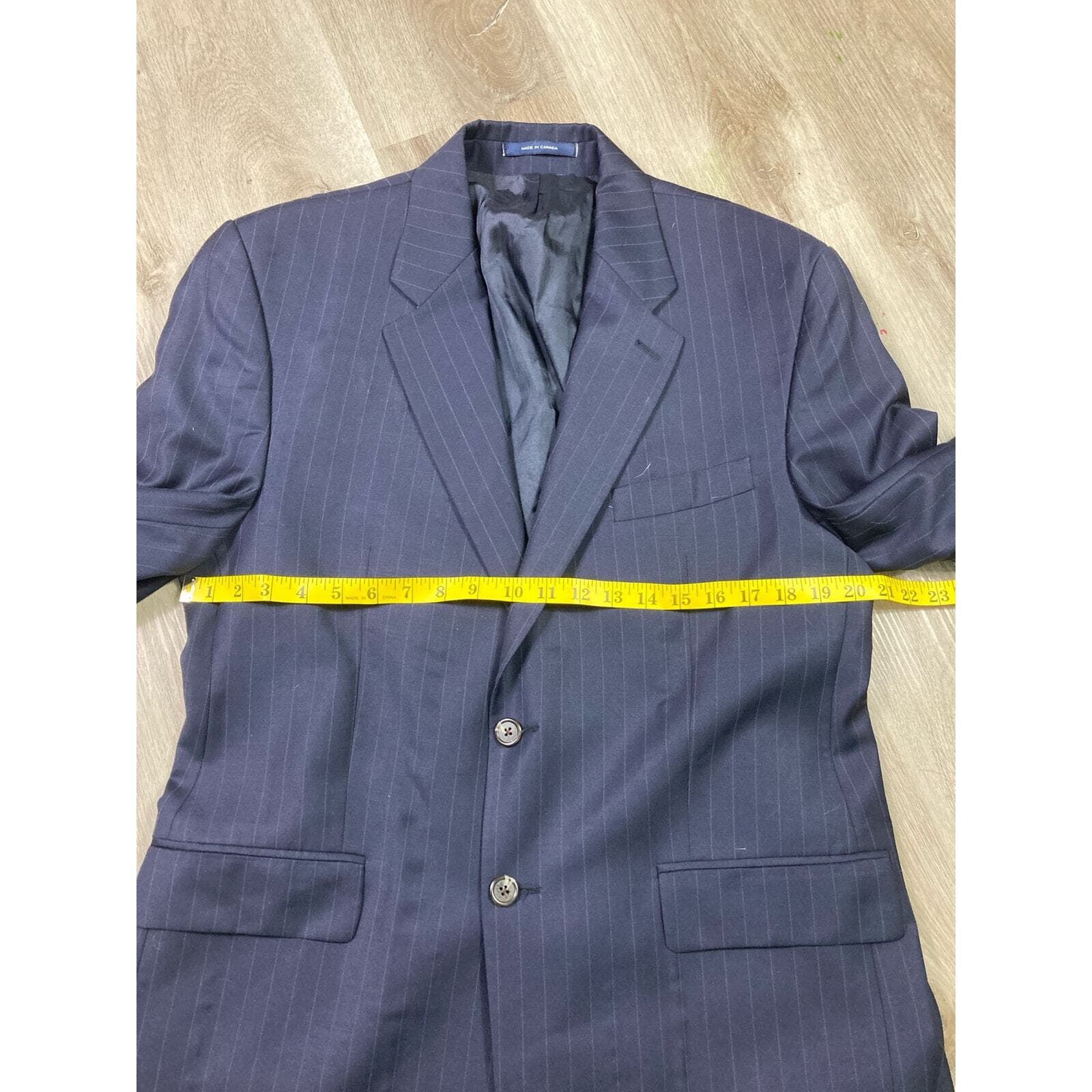 Lauren Ralph Lauren Navy Pinstripe Blazer Jacket Women’s 42R Lined Career Suit - Thumbnail 2