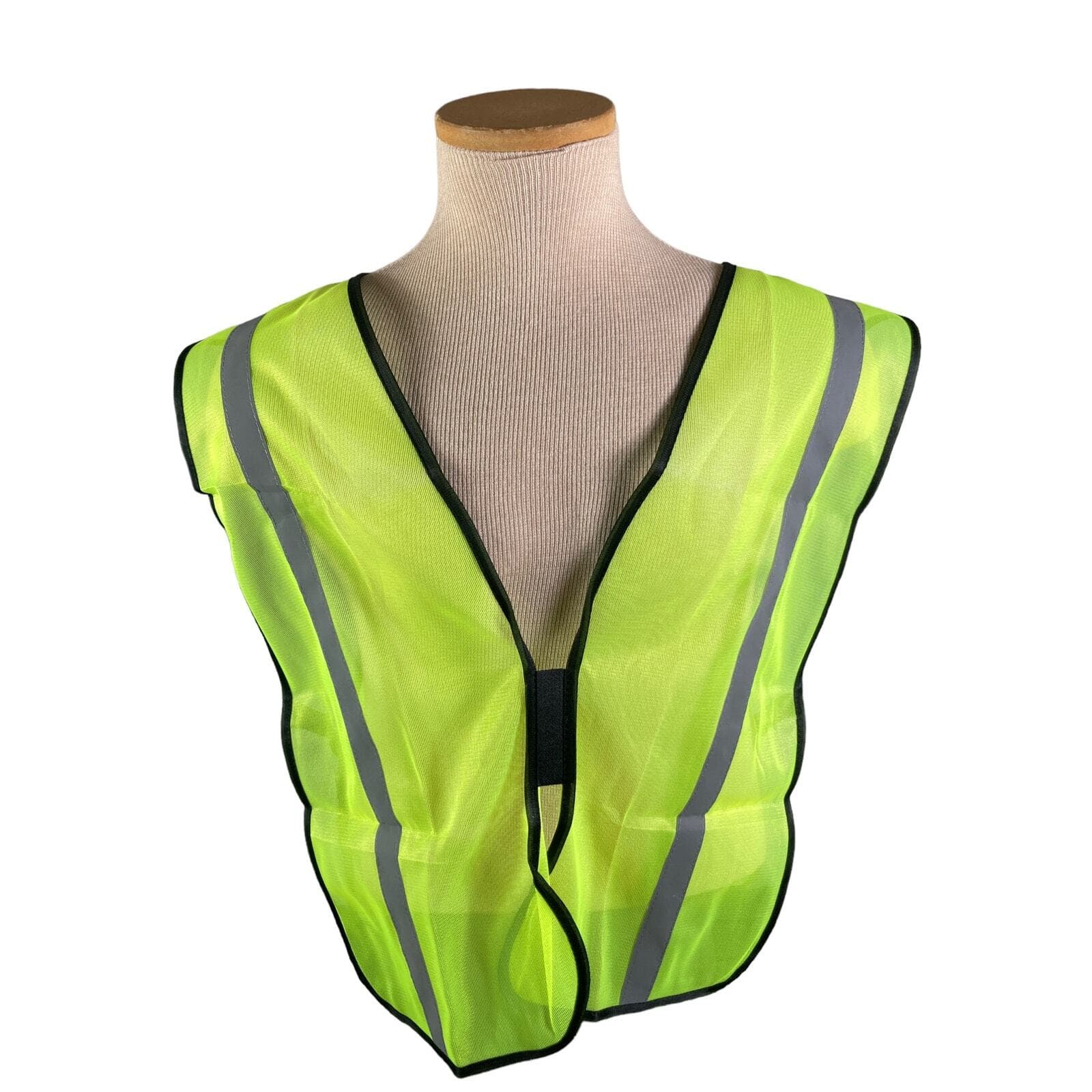Hi Vis Reflective Safety Vest Yellow SAS Workwear Pockets Construction Crew New - Thumbnail 2