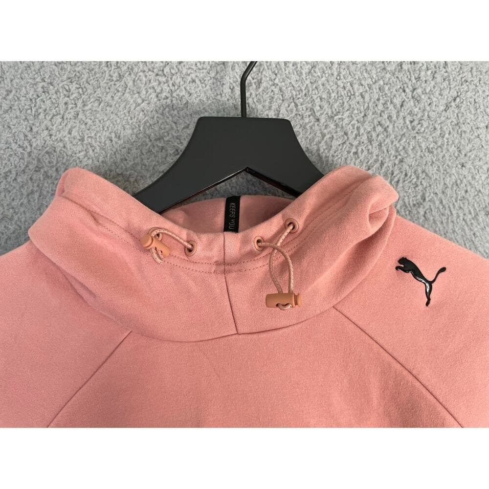 Puma Women’s Hoodie Small Pink Athleisure Pullover Moto Sleeve Sweatshirt - Thumbnail 9
