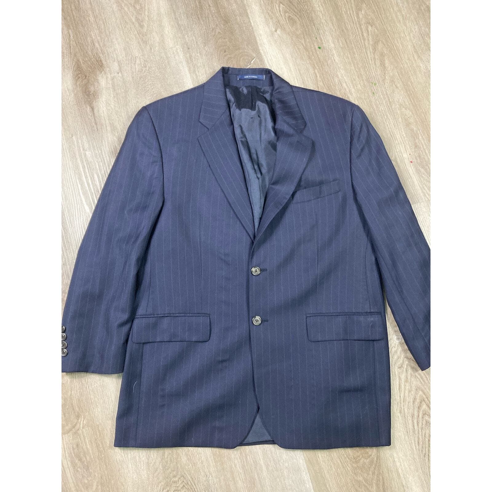 Lauren Ralph Lauren Navy Pinstripe Blazer Jacket Women’s 42R Lined Career Suit - Thumbnail 10