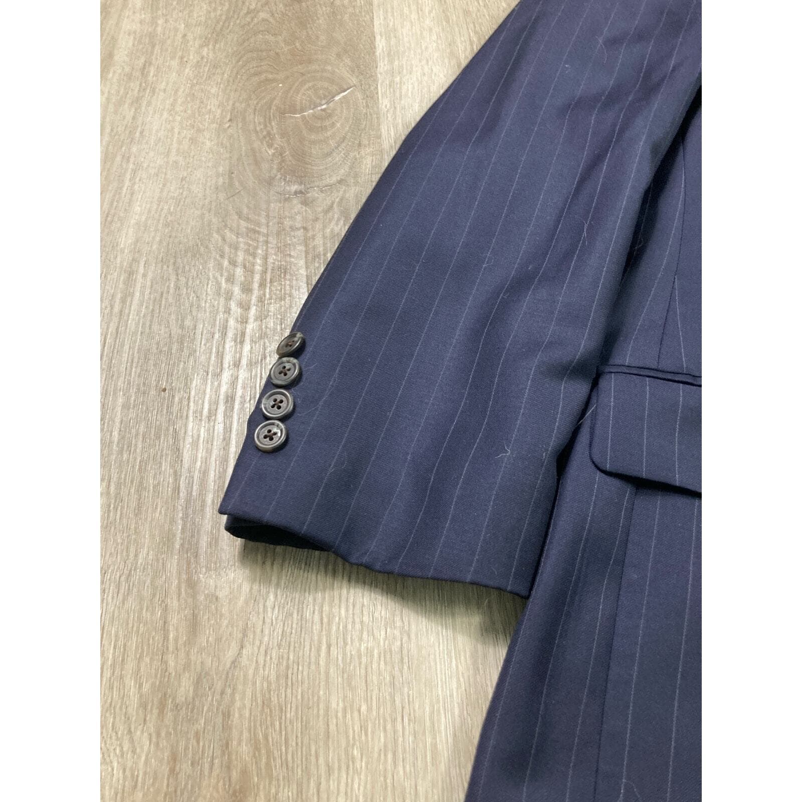 Lauren Ralph Lauren Navy Pinstripe Blazer Jacket Women’s 42R Lined Career Suit - Thumbnail 13