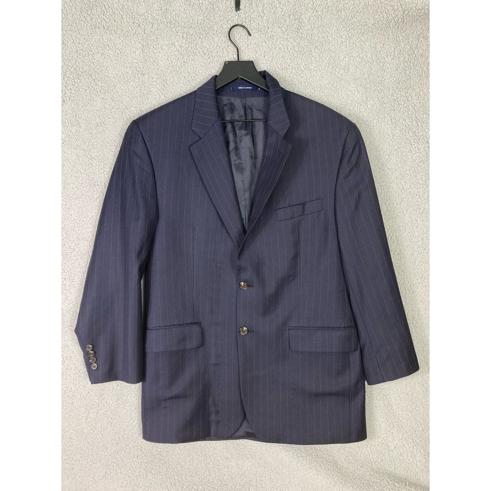 Lauren Ralph Lauren Navy Pinstripe Blazer Jacket Women’s 42R Lined Career Suit - Thumbnail 11