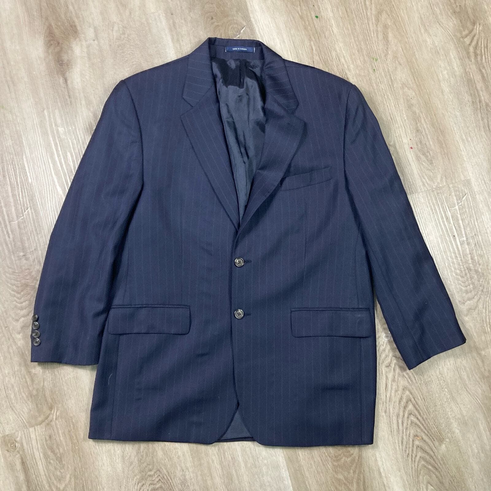 Lauren Ralph Lauren Navy Pinstripe Blazer Jacket Women’s 42R Lined Career Suit - Thumbnail 9
