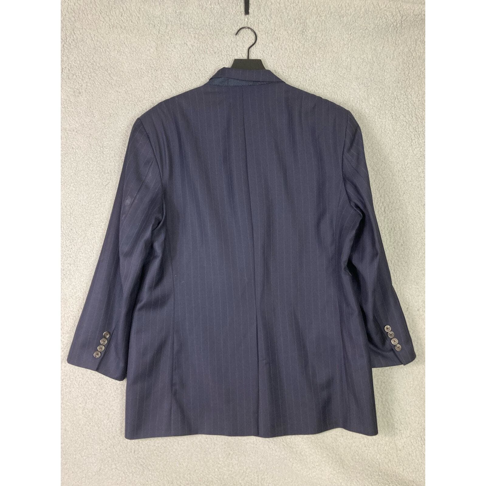 Lauren Ralph Lauren Navy Pinstripe Blazer Jacket Women’s 42R Lined Career Suit - Thumbnail 12