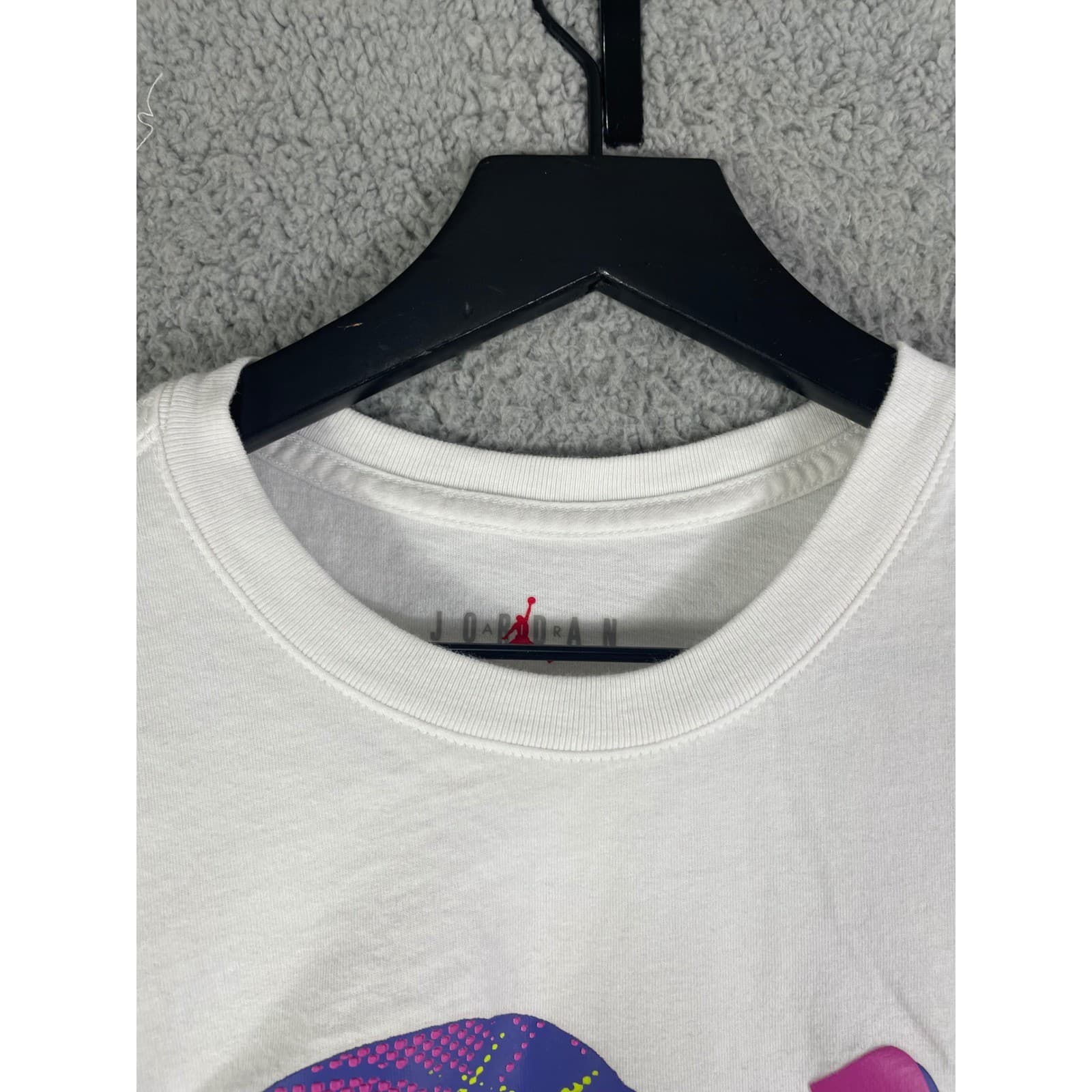 Jordan Jumpman Basketball Graphic T-Shirt Mens Small White Retro Neon Nike Tee - Thumbnail 10