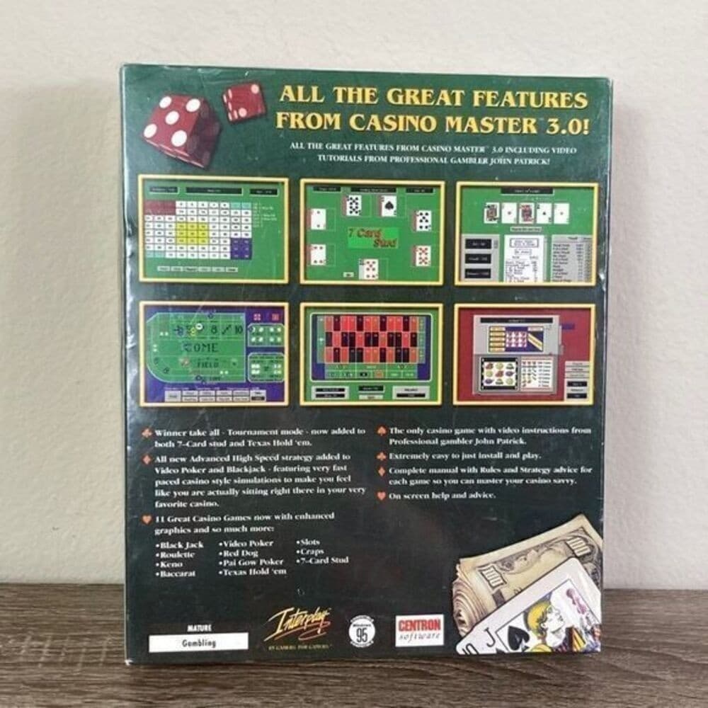Casino Master 4.0 PC Game Edition Shuffle Deal CD-Rom Centron Software New NIB - Thumbnail 7