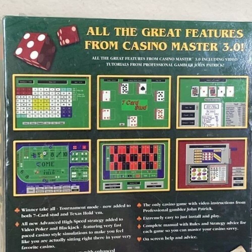 Casino Master 4.0 PC Game Edition Shuffle Deal CD-Rom Centron Software New NIB - Thumbnail 9