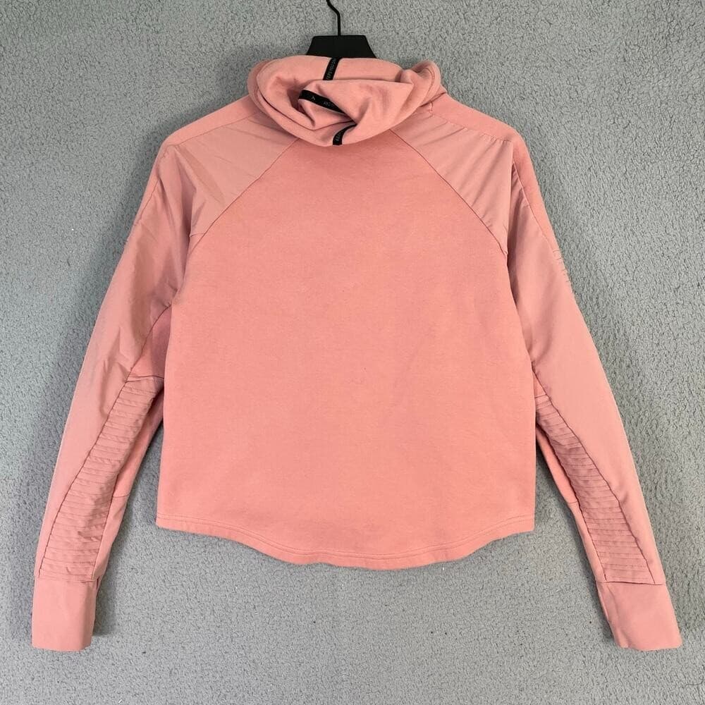 Puma Women’s Hoodie Small Pink Athleisure Pullover Moto Sleeve Sweatshirt - Thumbnail 7