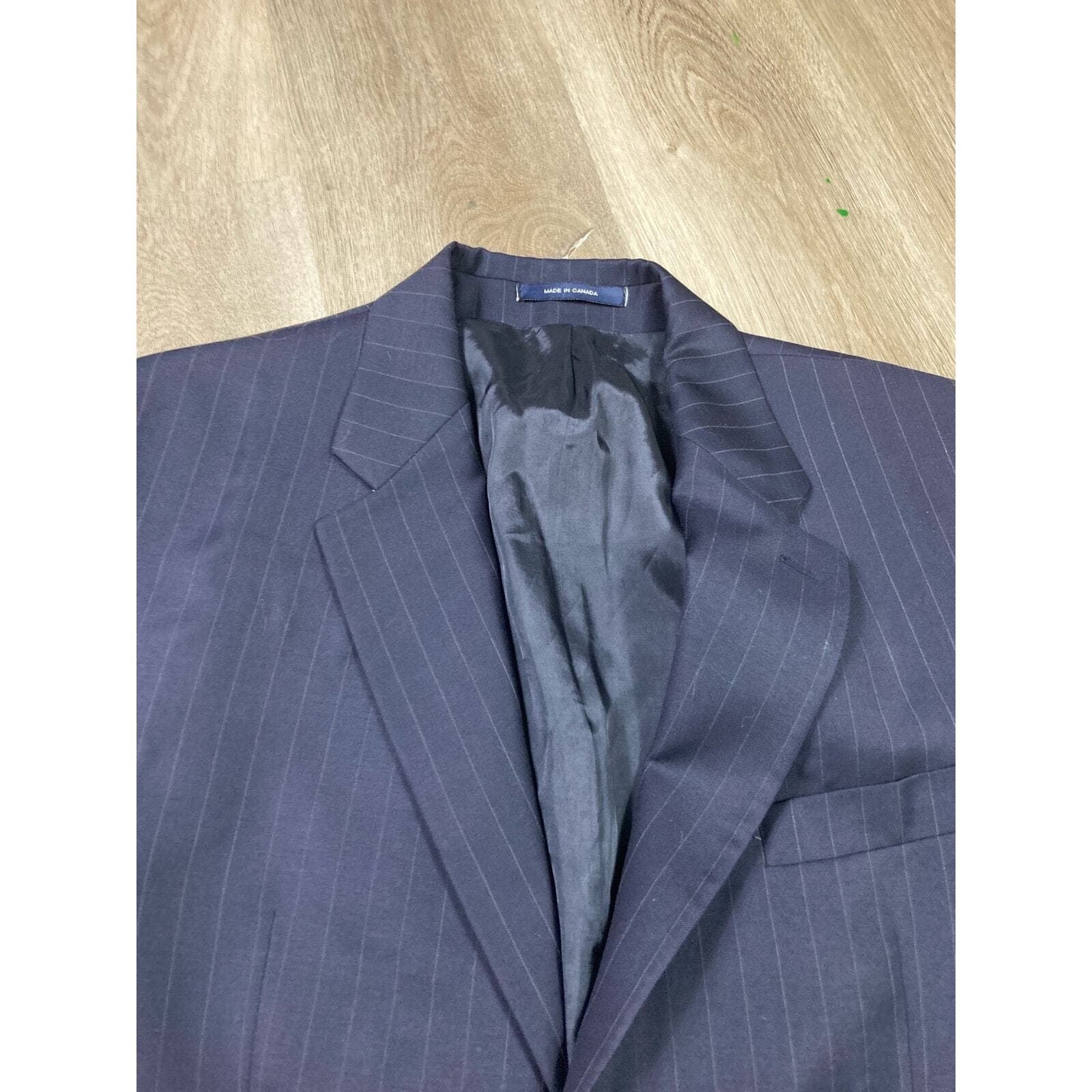 Lauren Ralph Lauren Navy Pinstripe Blazer Jacket Women’s 42R Lined Career Suit - Thumbnail 14